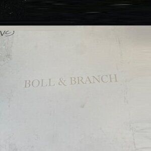 Boll & Branch Stone Grey KING Signature Hemmed Flat Sheet. Brand NIB